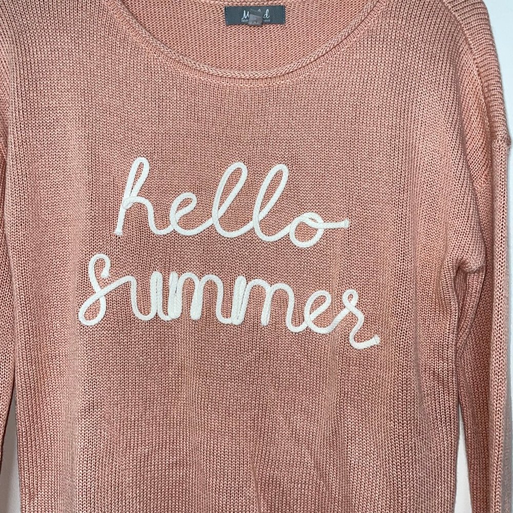 Marled Reunited Clothing Women's Size M Hello Summer Knit Sweater Coral Peach - Picture 4 of 12